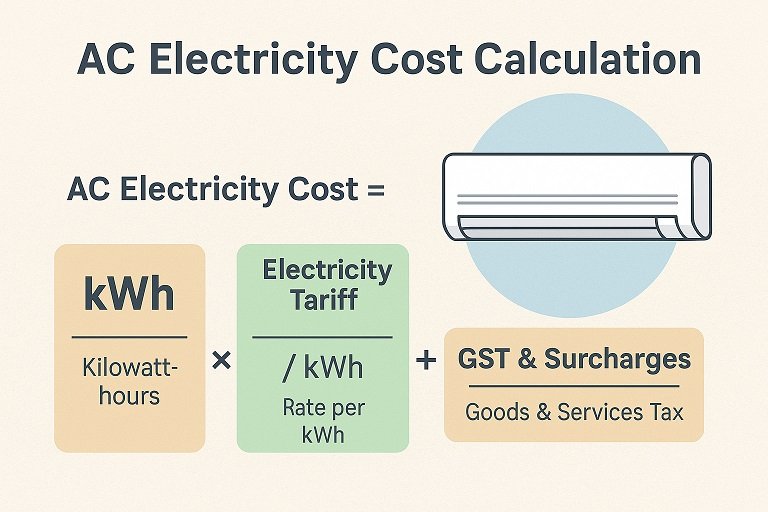 AC Electricity Cost Calculator for India (State Tariffs 2025)